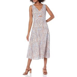 Theory Women's Sl Cutout Dress 00 Blue Multi